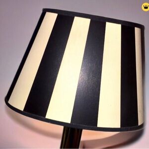 Black White Striped Golden Lamp Lightning Light Home Goods Gold Accents Decor